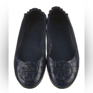 Tory Burch Minnie Ballet Flats in Blue Croc sz 5